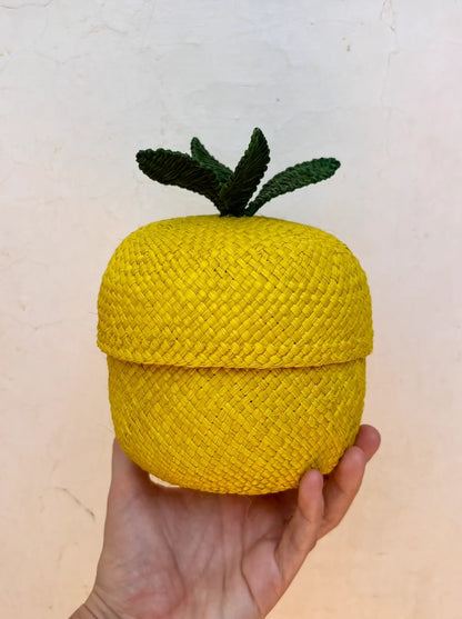 Handwoven Lemon Basket With Lid