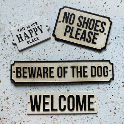 Welcome Cast Iron Plaque