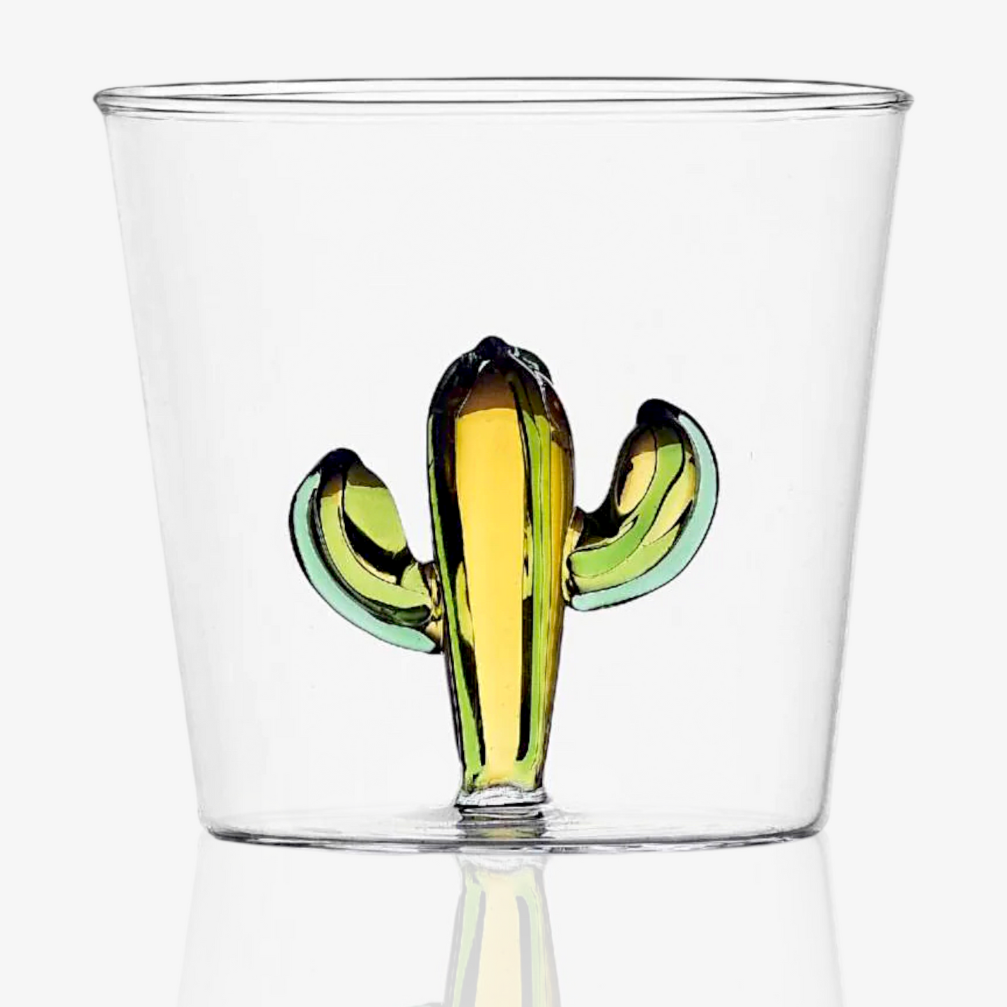 Ichendorf Milano Desert Plants Cactus Green Amber Glass Handmade Tumbler