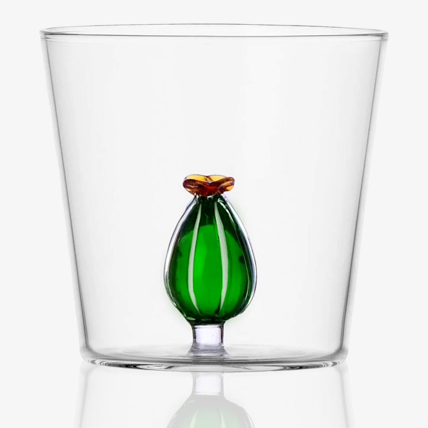 Ichendorf Milano Desert Plants Cactus Amber Flower Glass Handmade Tumbler