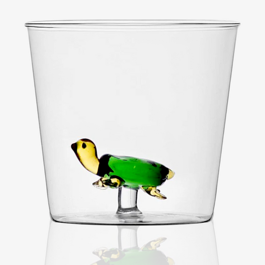 Ichendorf Milano Animal Farm Turtle Glass Handmade Tumbler