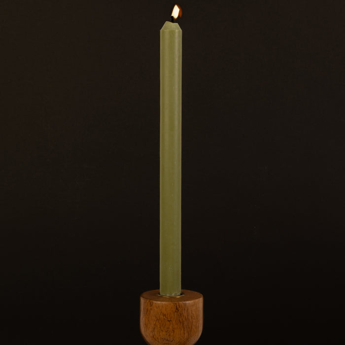 Moss Green Danish Eco-Friendly 100% Vegetable Wax Taper Candle (12")