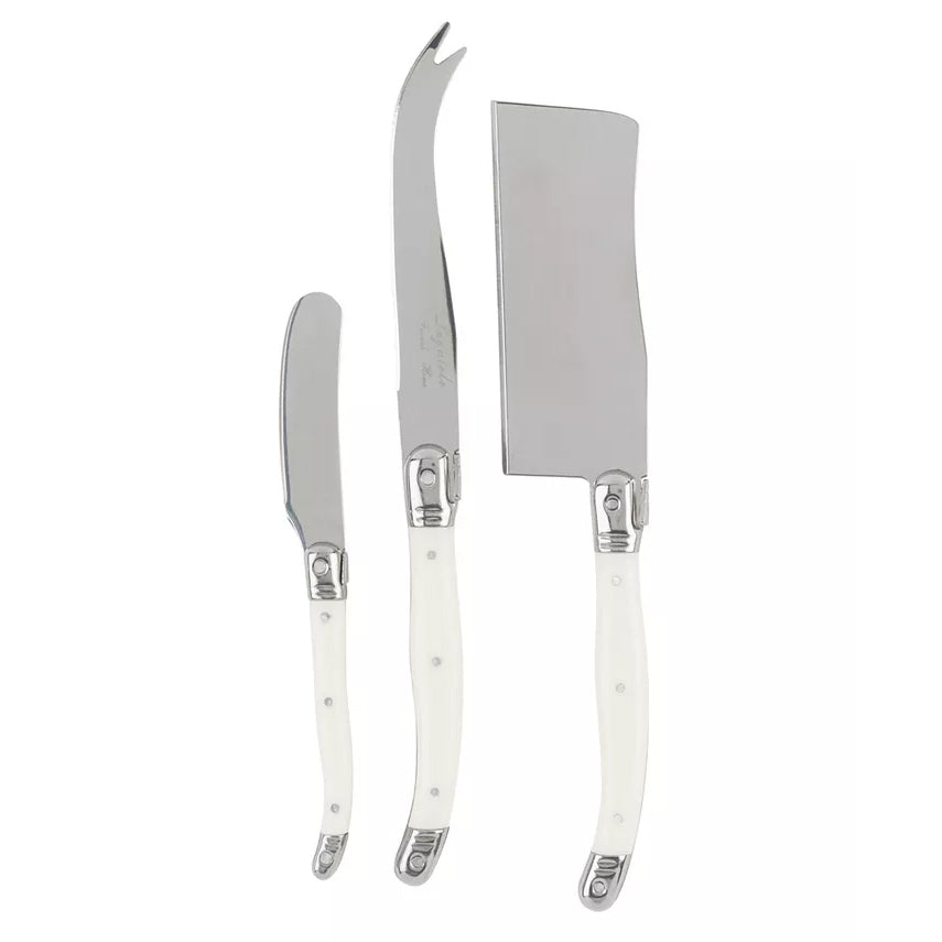 White Laguiole 3 Piece Cheese Set