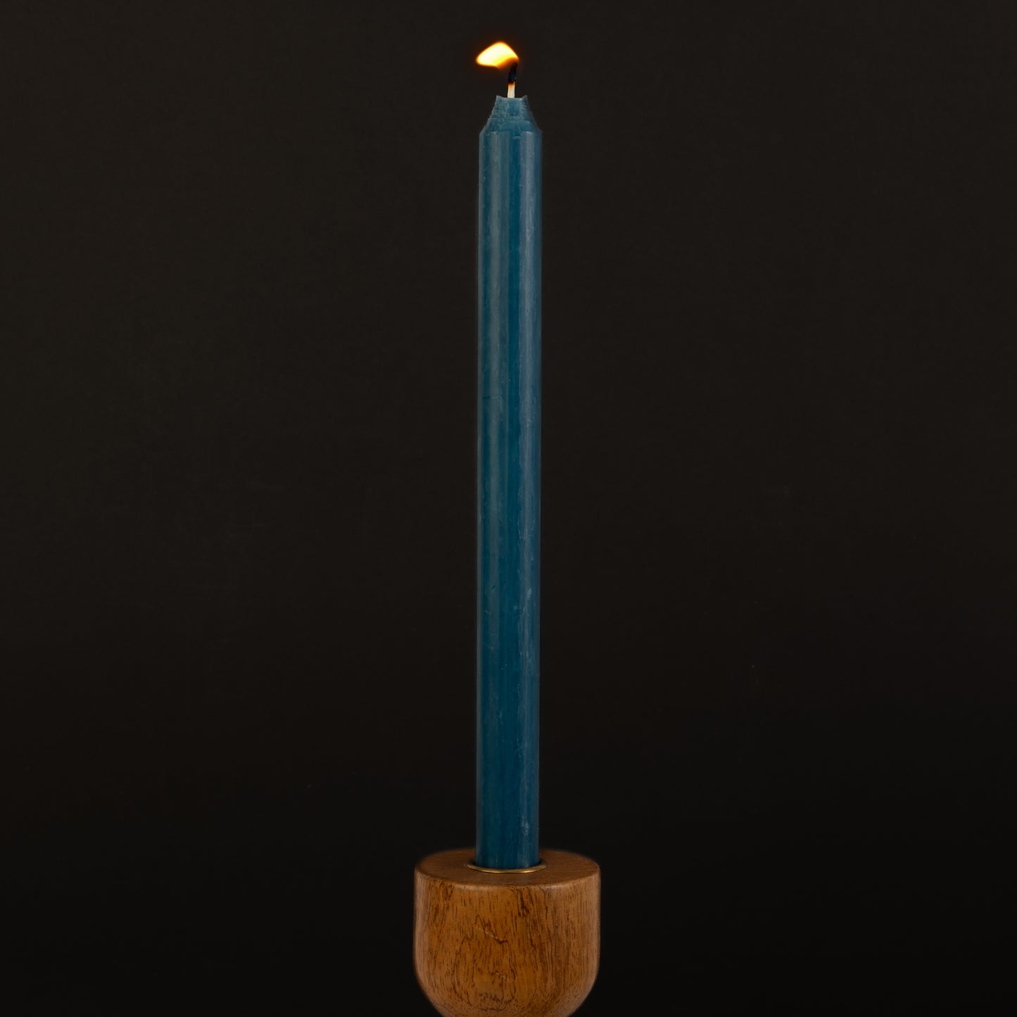 Deep Ocean Blue Danish Kiri Taper Candle (12")
