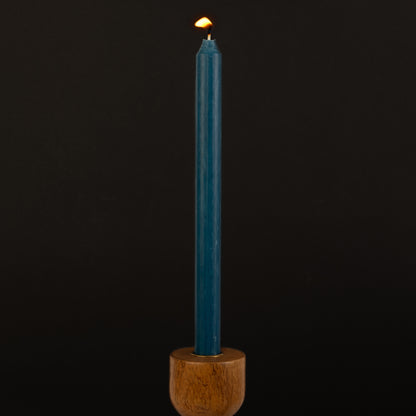 Deep Ocean Blue Danish Kiri Taper Candle (12")
