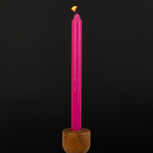 Hot Light Pink Danish Kiri Taper Candle (12")