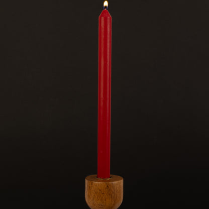 Red Danish Eco-Friendly 100% Vegetable Wax Taper Candle (12")