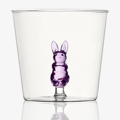 Ichendorf Milano Animal Farm Pink Rabbit Glass Handmade Tumbler
