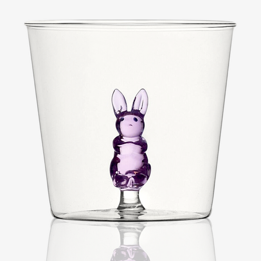 Ichendorf Milano Animal Farm Pink Rabbit Glass Handmade Tumbler