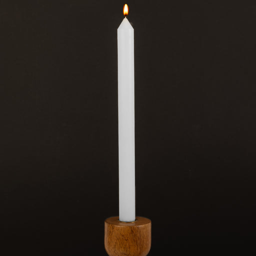 White Danish Eco-Friendly 100% Vegetable Wax Taper Candle (12")