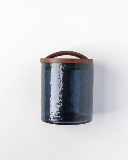 Handblown Hammered Glass Canisters