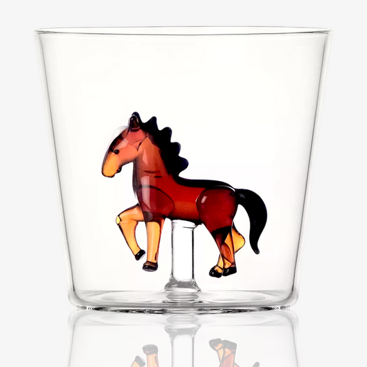 Ichendorf Milano Animal Farm Horse Glass Handmade Tumbler