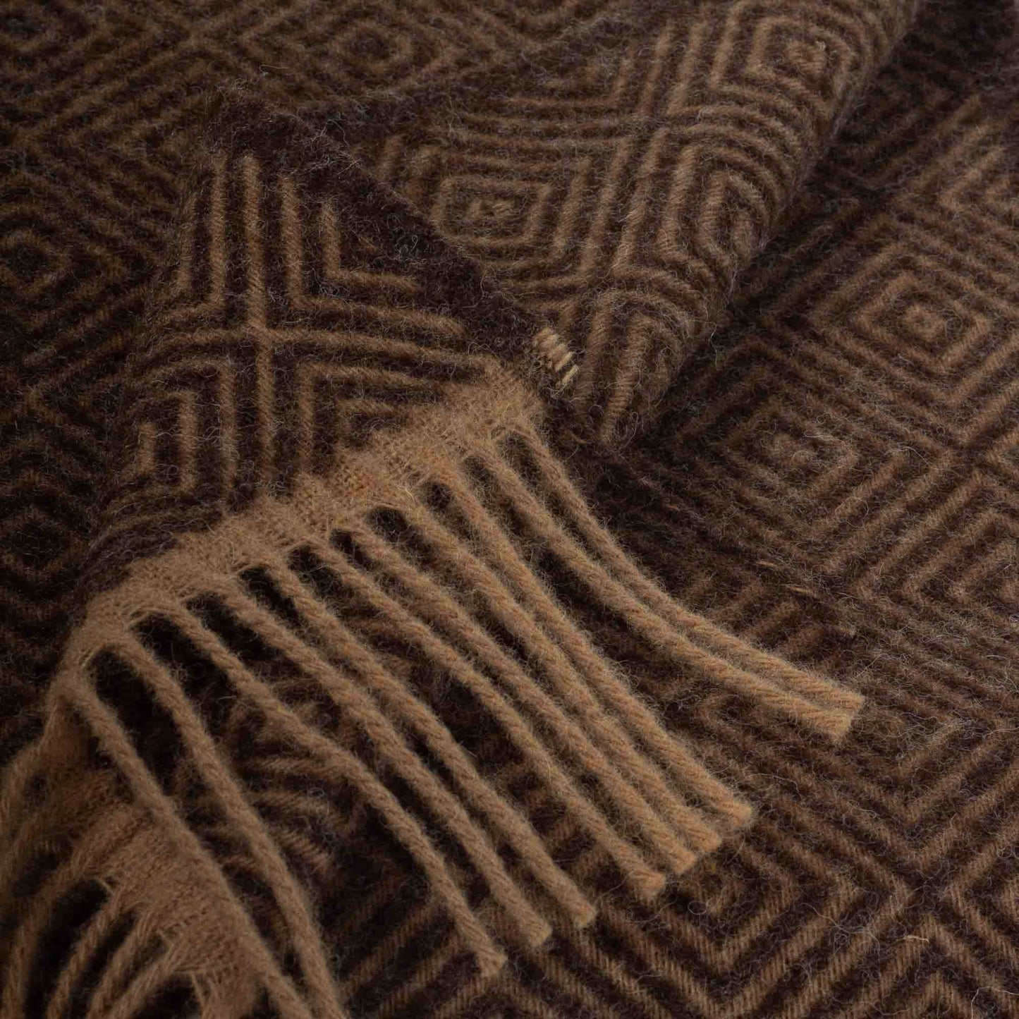 Hand-loomed Brown Venezia Wool Throw Blanket (Made in Ukraine)