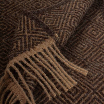 Hand-loomed Brown Venezia Wool Throw Blanket (Made in Ukraine)