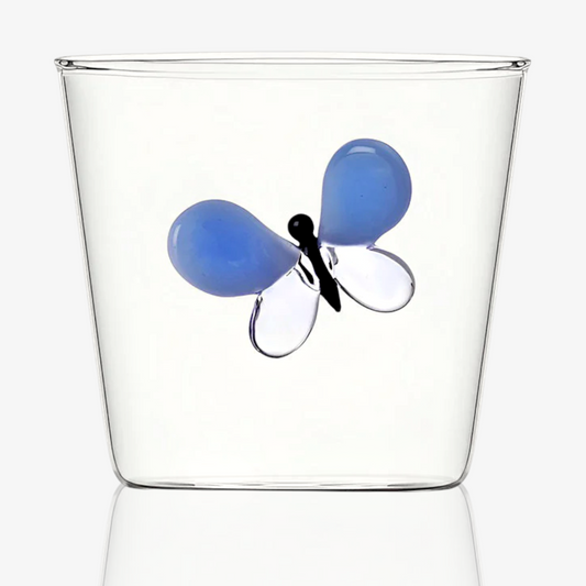 Ichendorf Milano Garden Picnic Butterfly Glass Handmade Tumbler