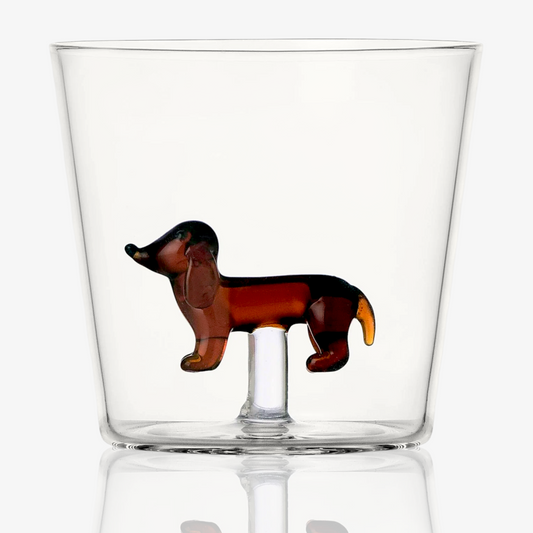 Ichendorf Milano Dogs Bassotto (Dachshund) Glass Handmade Tumbler