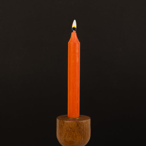 Dark Orange Danish Kiri Taper Candle (7")