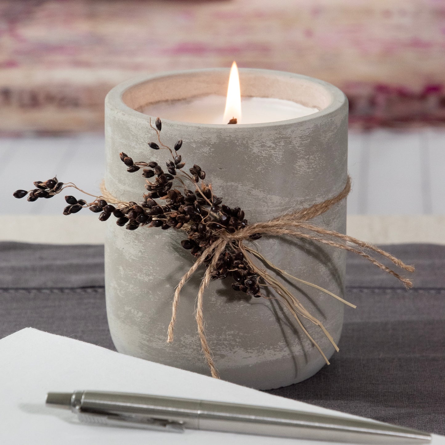 Sunflower Field Cement Candle