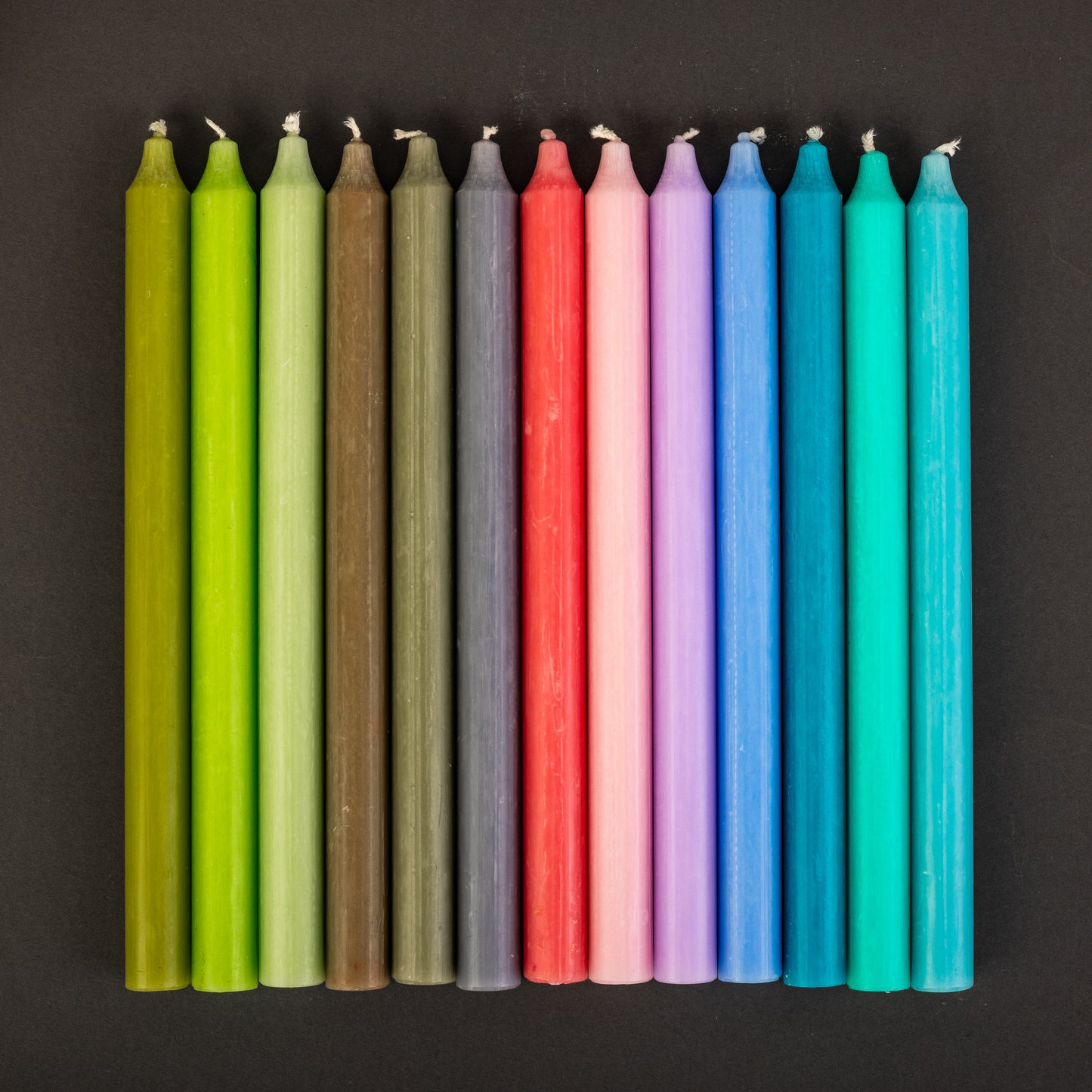 Turquoise Danish Kiri Taper Candle (12")