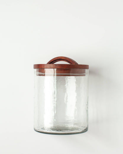Handblown Hammered Glass Canisters