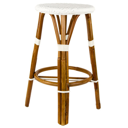 White Mediterranean Bistro Stool (26" h) (L)