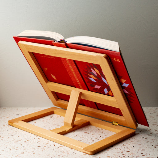 Oiled Beech Wood Folding Adjustable Book Stand