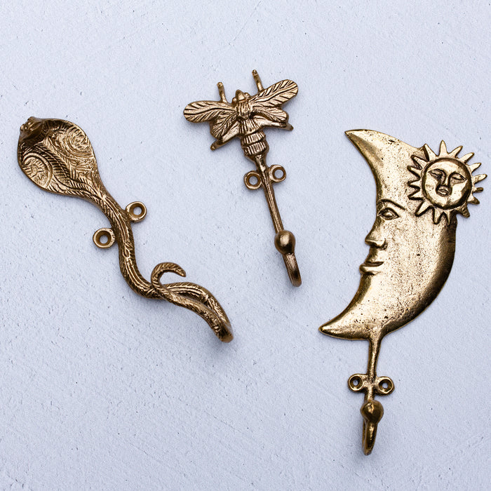 Morgan Handcrafted Brass Moon Hook