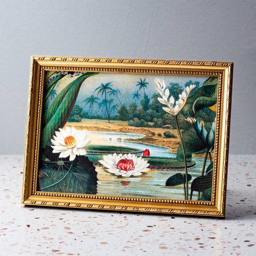 Water Lilies in Gold Ornate Frame