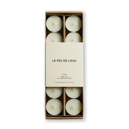 Le Feu De L'Eau Ivory Tea Lights (Set of 12)