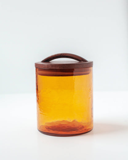 Handblown Hammered Glass Canisters