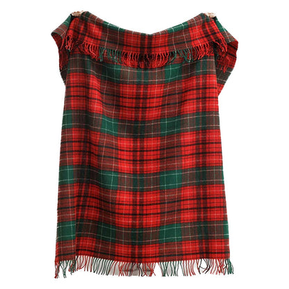 Hand-loomed Tartan Noel Wool Throw Blanket (Made in Ukraine)