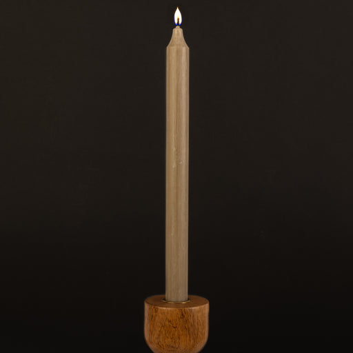 Dark Khaki Danish Kiri Taper Candle (12")