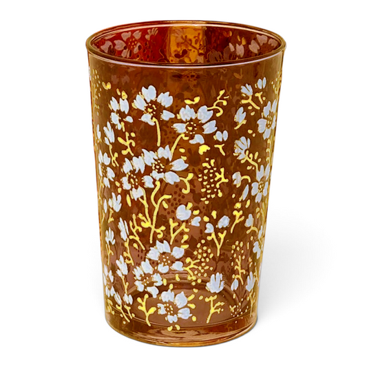 Yellow Eden Flower Tea Glass