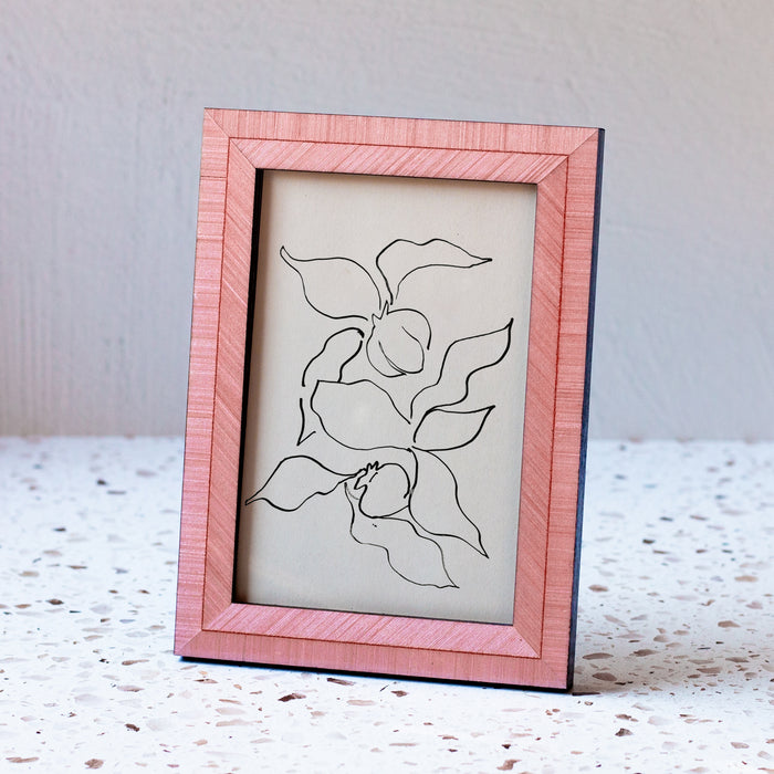Pink Biante Handmade Marquetry Picture Frame (4x6")