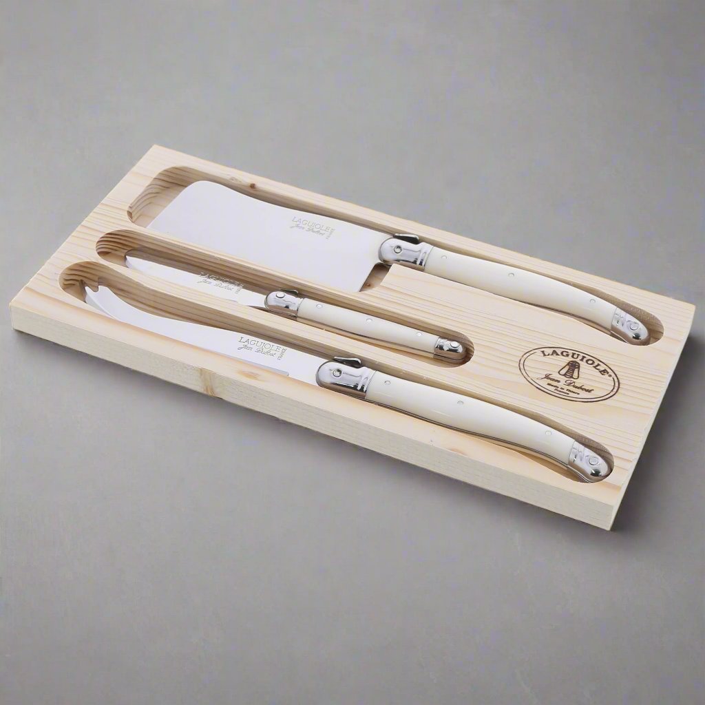White Laguiole 3 Piece Cheese Set