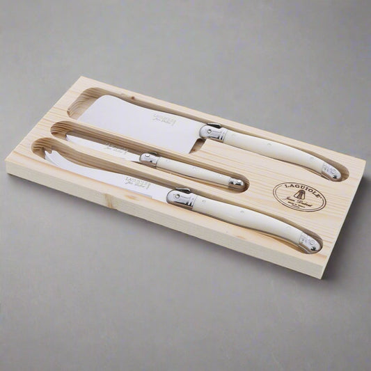 White Laguiole 3 Piece Cheese Set