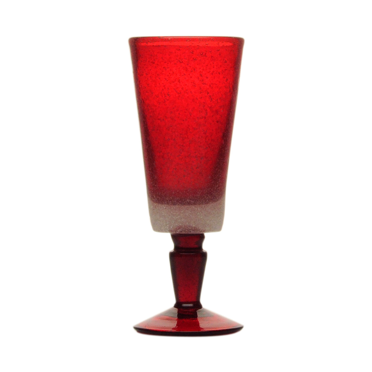 Red Memento Flute Glass