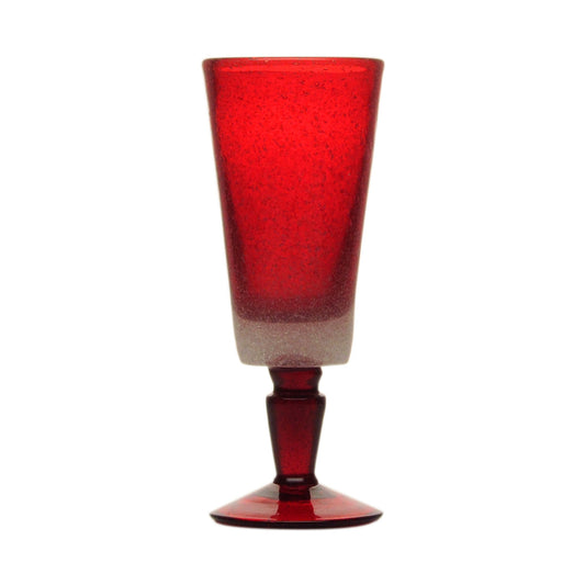 Red Memento Flute Glass