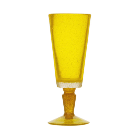 Yellow Transparent Memento Flute Glass
