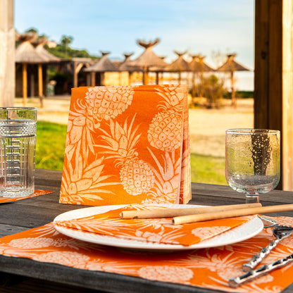 Orange Pineapple Paper Napkins (8")