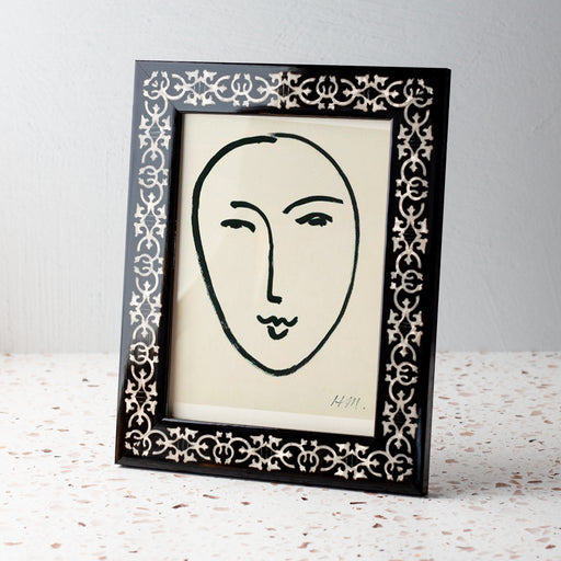 Black and Pearl Marrakech Handmade Marquetry Picture Frame (5x7)