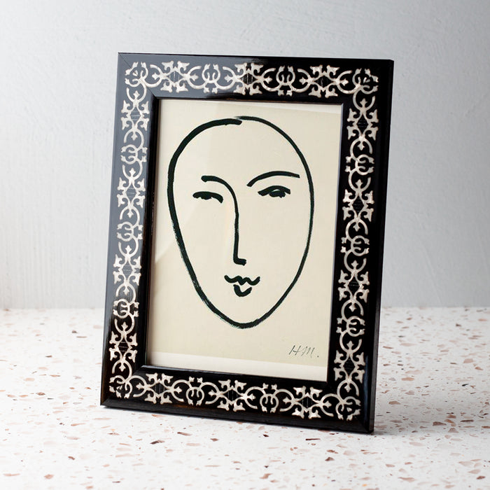 Black and Pearl Marrakech Handmade Marquetry Picture Frame (5x7)