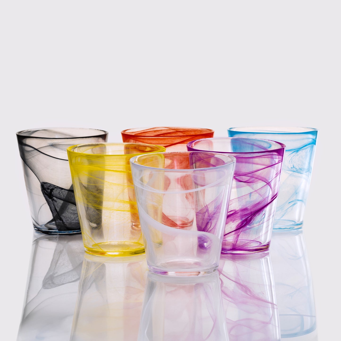 Lilac Handmade Capri Swirl Glass Tumbler