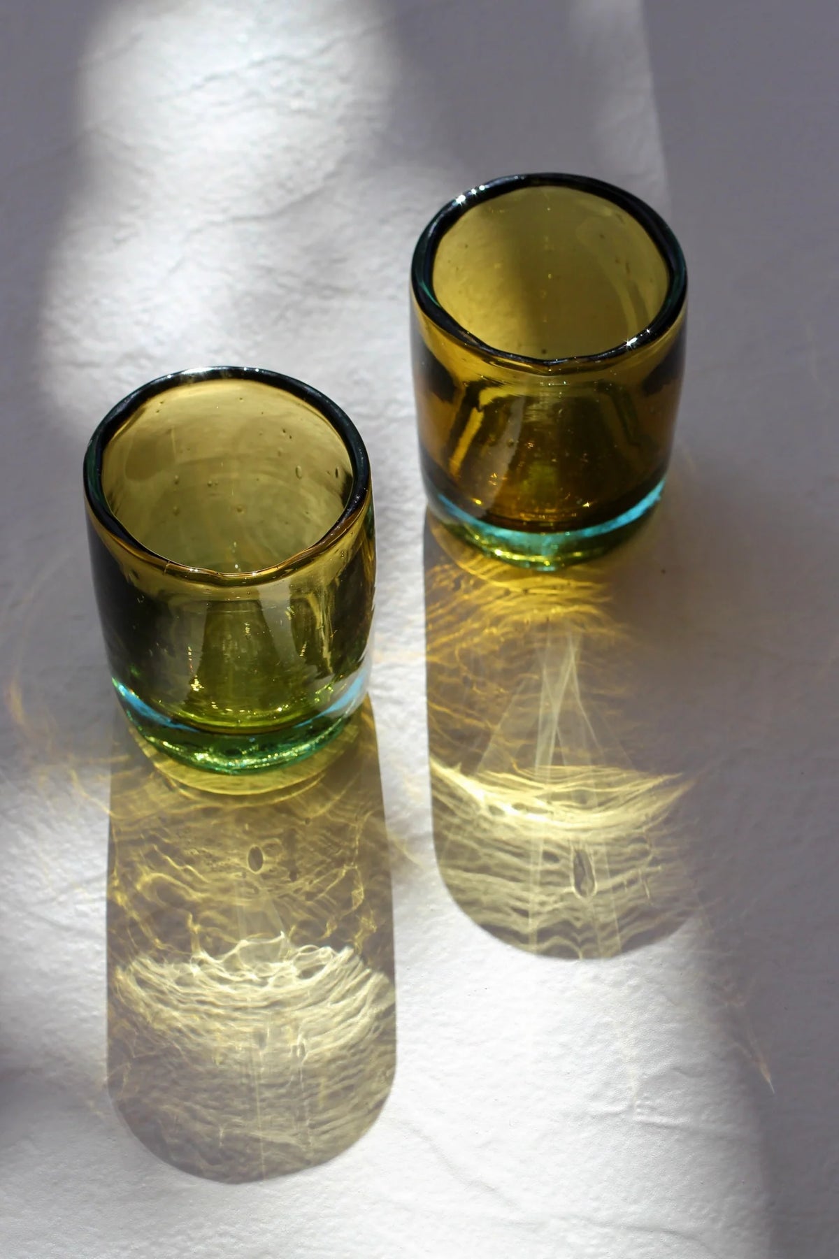 Handblown Mini Tumbler in Aqua Bi-color