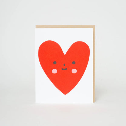 Smiling Heart Letterpress Greeting Card