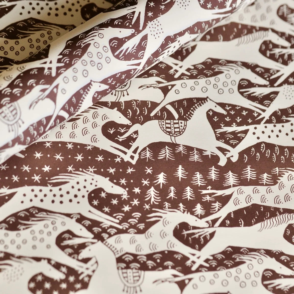 Wrapping Paper Horses Chocolate