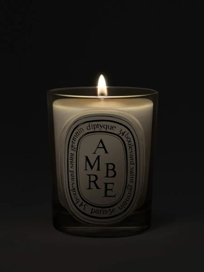 Ambre (Amber) - Classic Candle by Diptyque - candlelit view