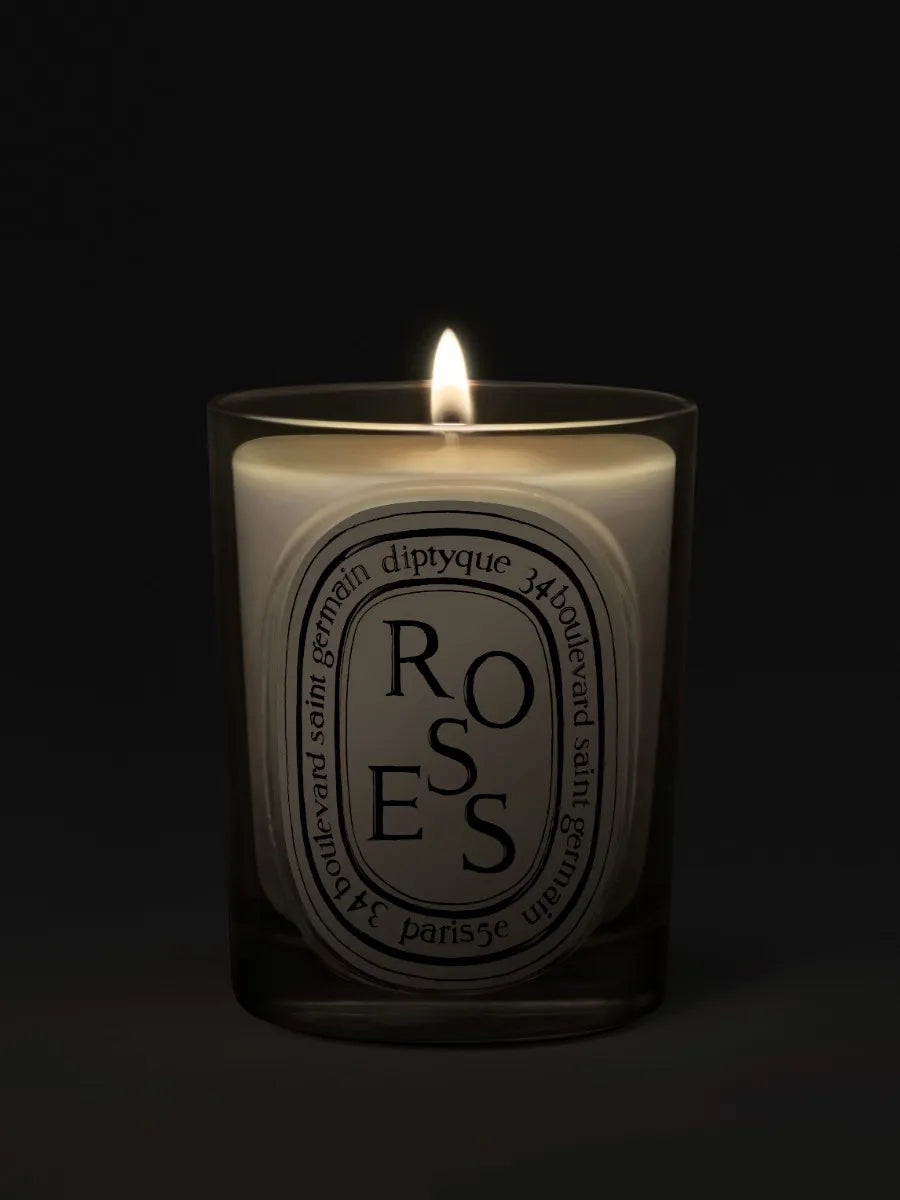 Roses - Classic Candle by Diptyque - candlelit view