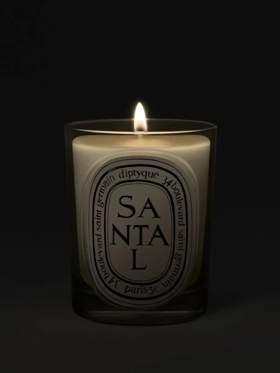 Santal (Sandalwood) - Classic Candle by Diptyque - candlelit view