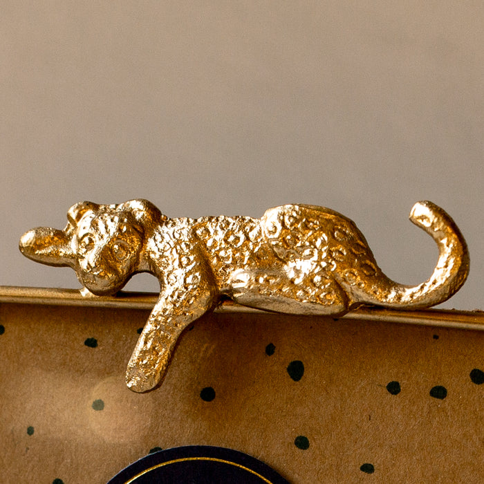 Jenna Leopard Handmade Brass Picture Frame (4x6”)